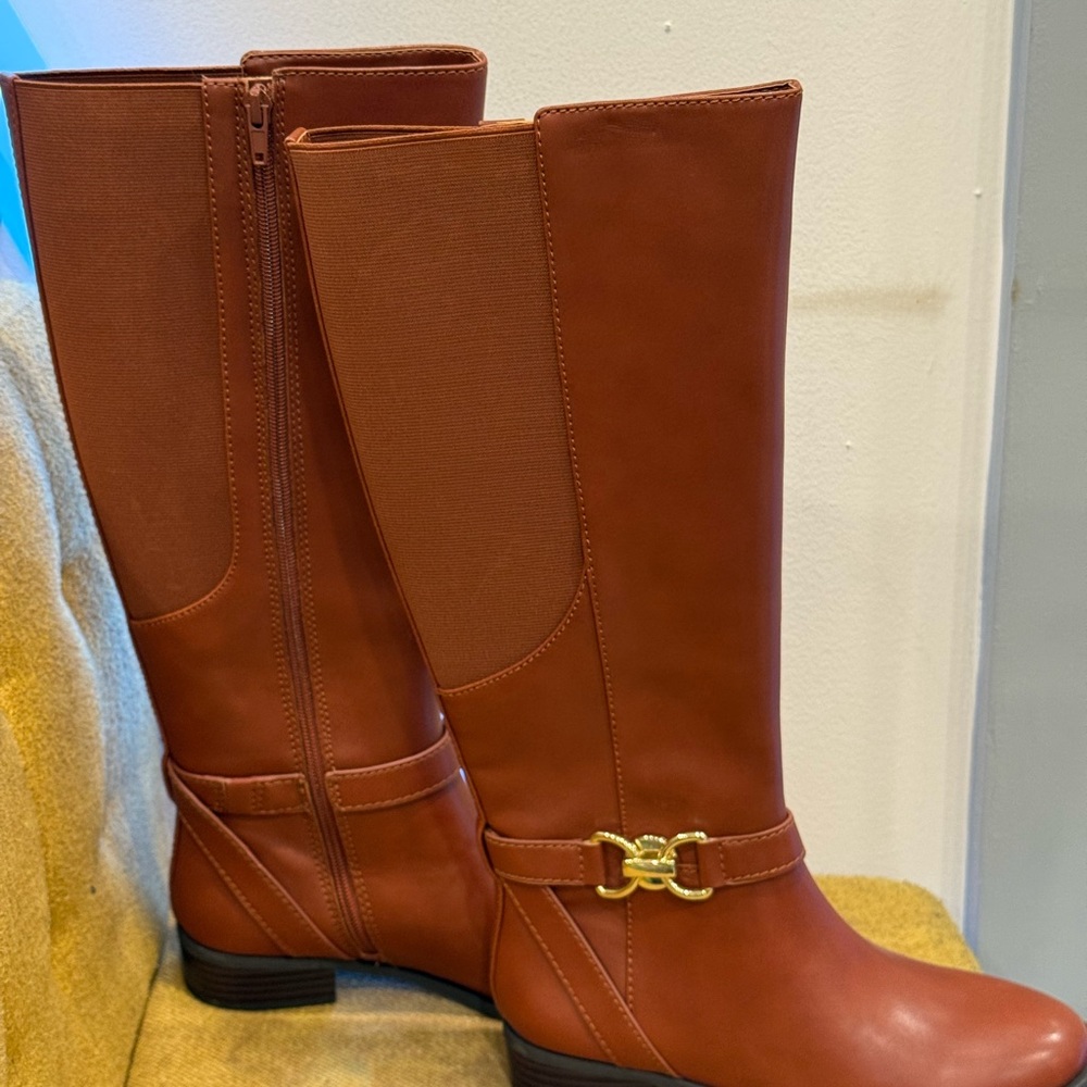 INC International Concepts Tall Riding Boots in Cognac